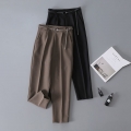 Spring Office Ladies Casual High Waist Sashes Ankle-Length Pants Women Elegant Solid Work Trousers Korean Female Fashion Pant