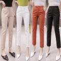Casual High Waist Solid Slim Stretch Ankle-Length Pants Elegant Style Classic Pants New 2022 Female Chic Work Pencil Trousers