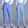 Casual Loose High Waist Women Ankle-Length Harem Pants Korean Ladies Fashion Work Suit Pant Spring Solid Straight Leg Trousers