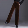 New Spring Baggy Oversized 5XL Pendant Decorate Wide Leg Pants Women Classic Vintage Velvet Pant Chic Lace Up Straight Trousers