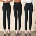 Skinny Big Size 6XL Letter Decorate Pencil Pants Women New 2022 Elegant Classic Striped Leggings Chic Vintage Plaid Mom Trousers