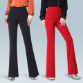 Fashion black formal office flared trousers casual Solid High Waist Business Flare Pants Slim OL Work Bell Bottom pants