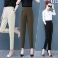 Elegant High Waist Harem Pants Women Casual Formal Office Pencil Pants Daily Chiffon Slim Waist Work Oversize Trousers Female
