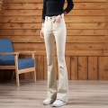 Spring women high waist solid elegant flare pants female sreetwear classic jeans ladies Korean style fation trousers