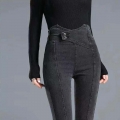 New High Waist Skinny Black Stretch Denim Pants Women Korean Style Solid Jeans Female Causal Classic Denim Trousers