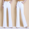 Spring High Waist Baggy Solid Flared Pants Women Korean Style Pants New 2022 Female Office Style Basic ​White Straight Trousers