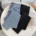 New Elegant Slim Capris Denim Pants Women Streetwear Solid Stretch Jeans Female Casual Classic Wash High Waist Pencil Trousers