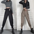 With Belt Oversized 4XL Loose Cargo Pants Women‘s Classic Streetwear Big Pockets Retro Harem Pants Casual Solid Sports Trousers