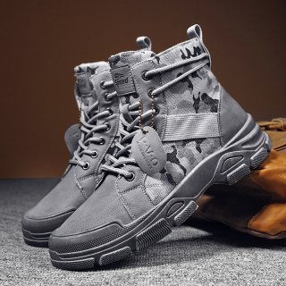 Autumn Men Sneakers Ankle Boots Casual Outdoor Winter Running Shoes Leather Waterproof Work Boots Warm Military Army Bota